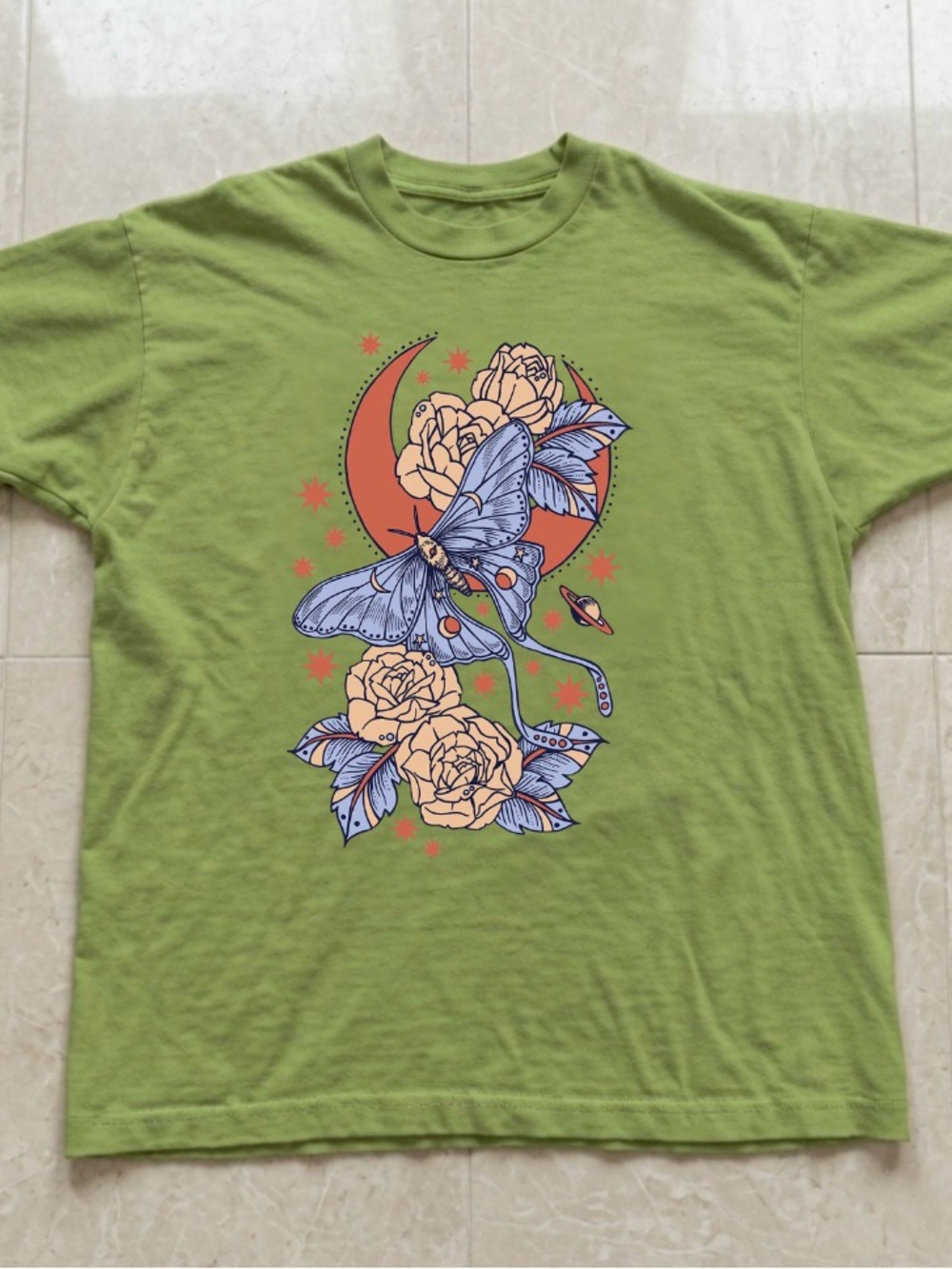Kiwi Graphic Butterfly & Floral Men's Tee